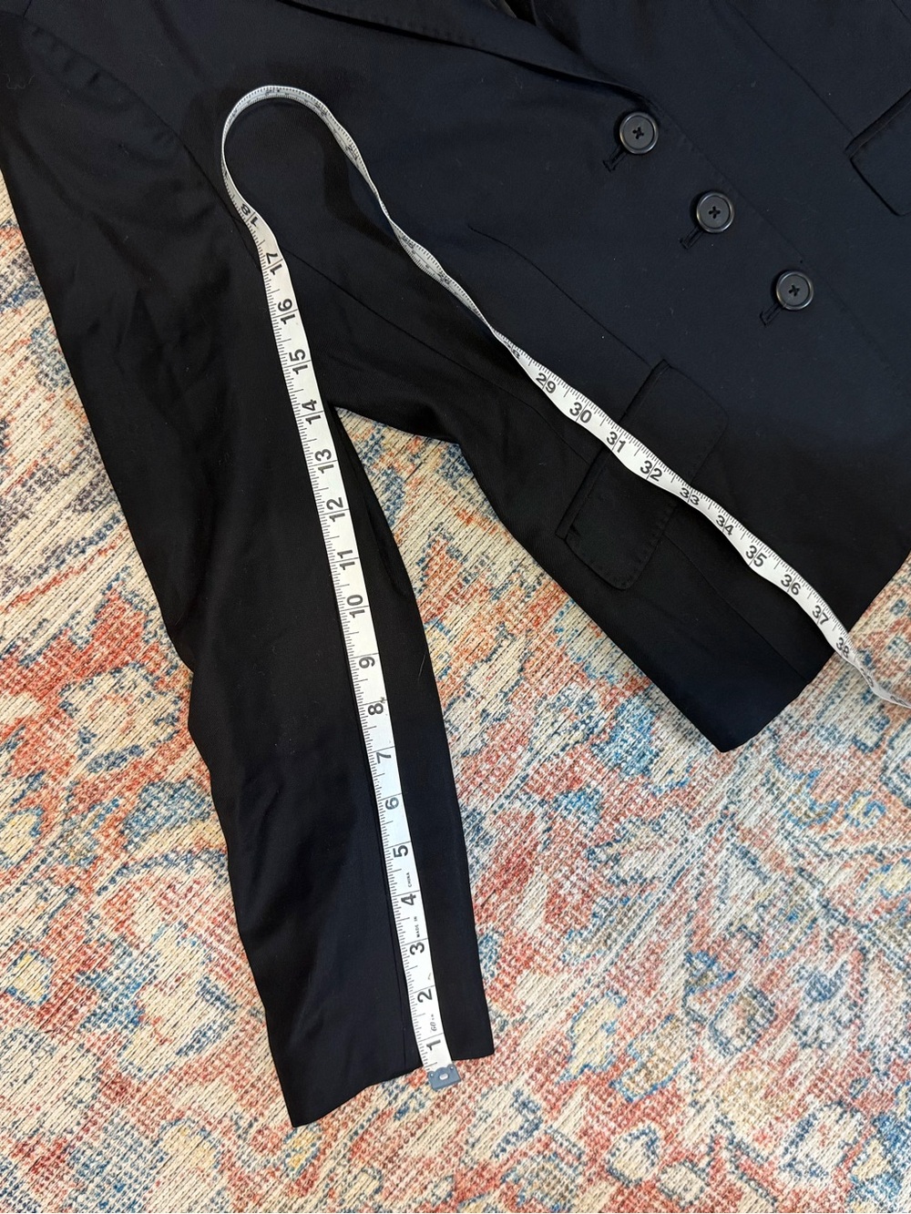 J.Crew Vintage Black 100% Wool Blazer 3 Button Tailored Old Money Size 4 S - Picture 8 of 9
